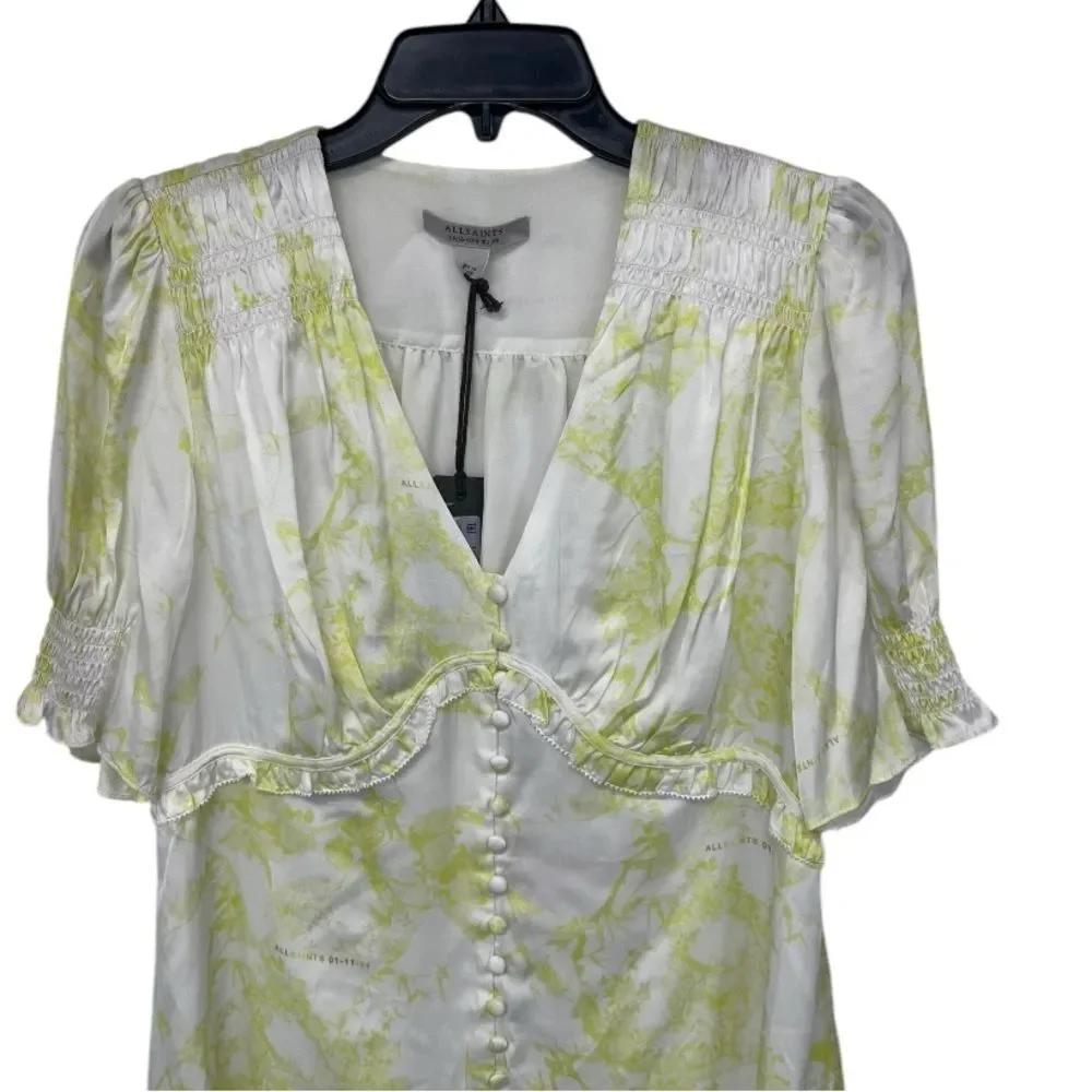 NWT ALLSAINTS | Citrus Yellow Demi Marama‎ Dress 6